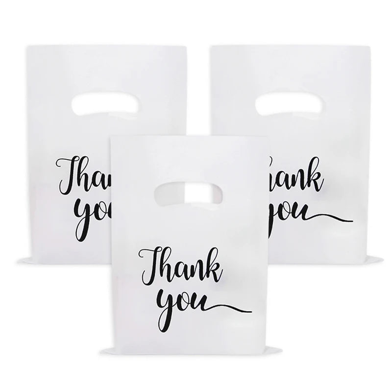 30/50/100pcs Thank You Gift Bags Plastic Packaging